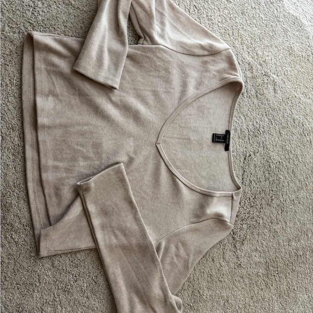 Forever 21 Cream Long Sleeve Top